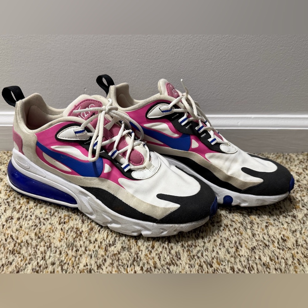 Nike Women's Air Max 270 React 'White Fuchsia Blue’ Sneakers
